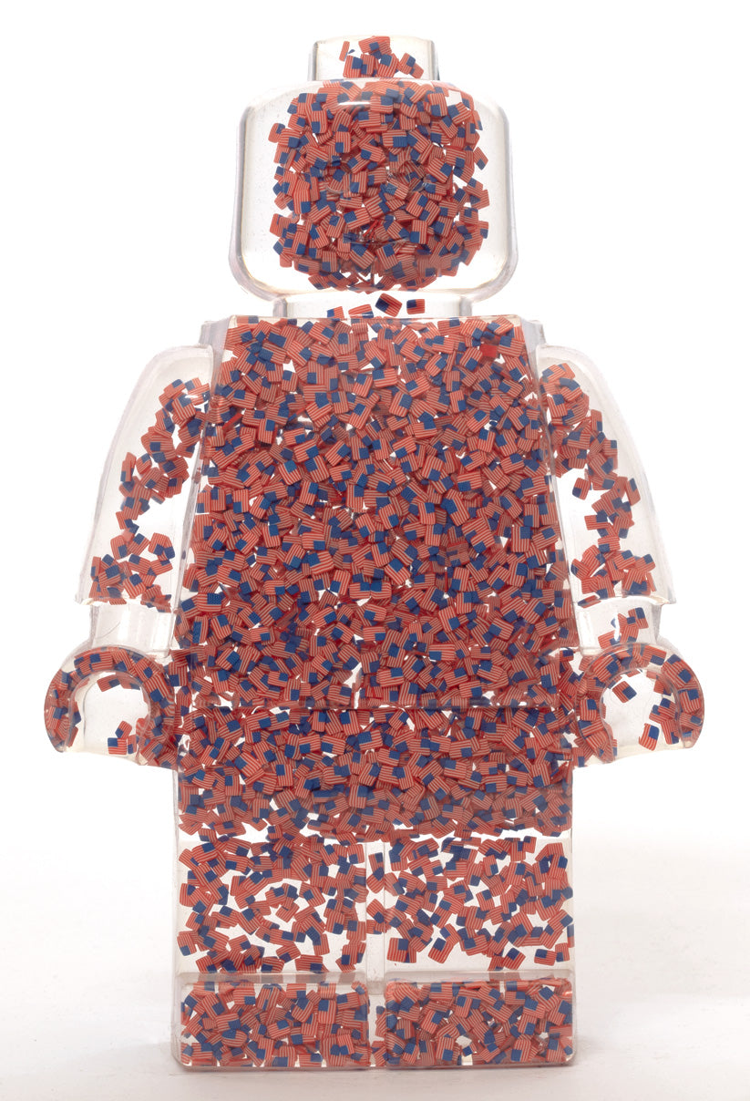 US Flag Confetti Filled - Resin Figure - 11"