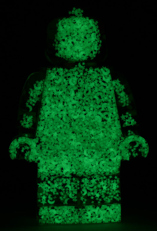 Glow In The Dark Stars and Moon Confetti Filled - Resin Figure - 11"