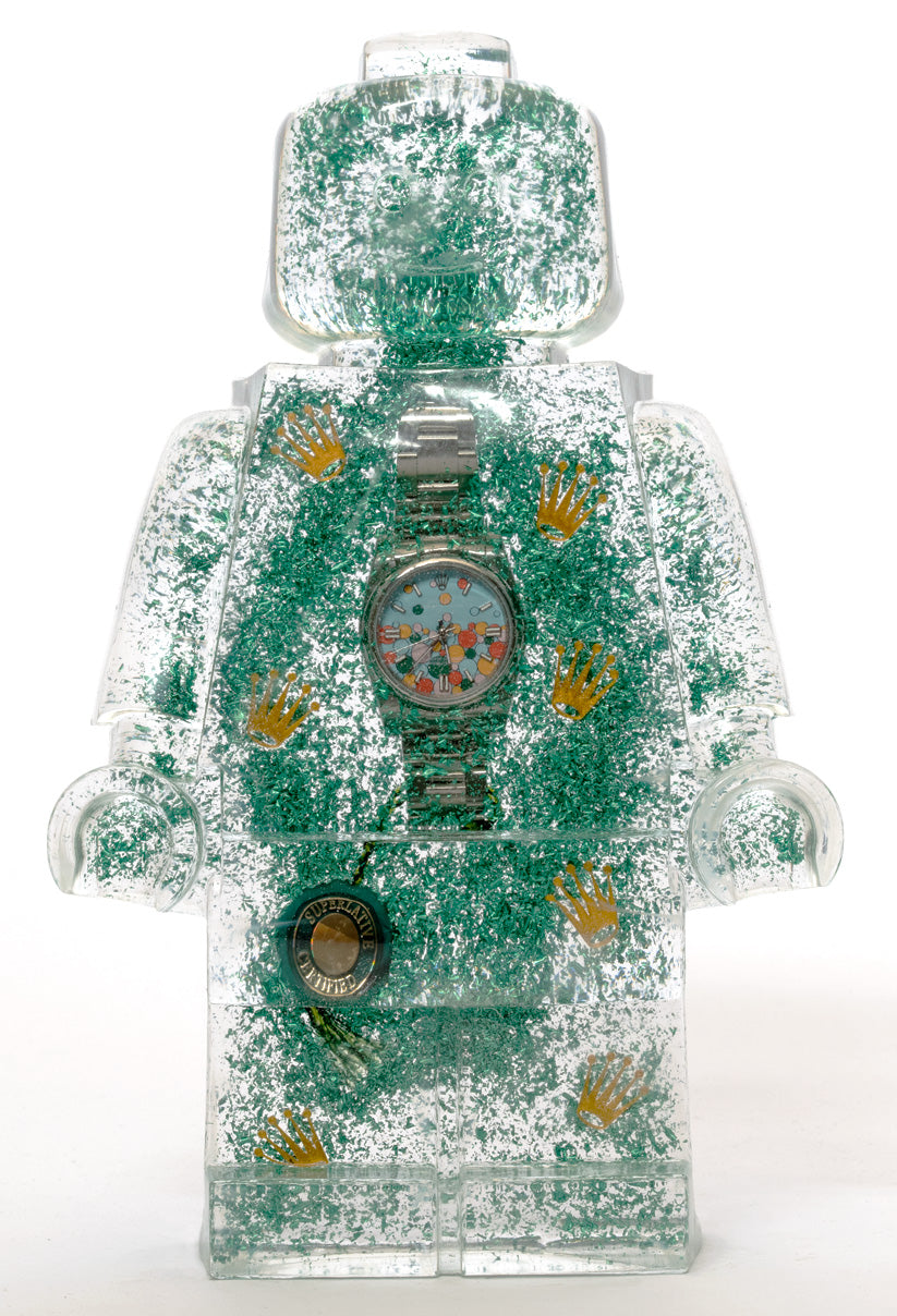 Watch and Glitter Filled #Rolex Clone 2 - Resin Figure - 11"