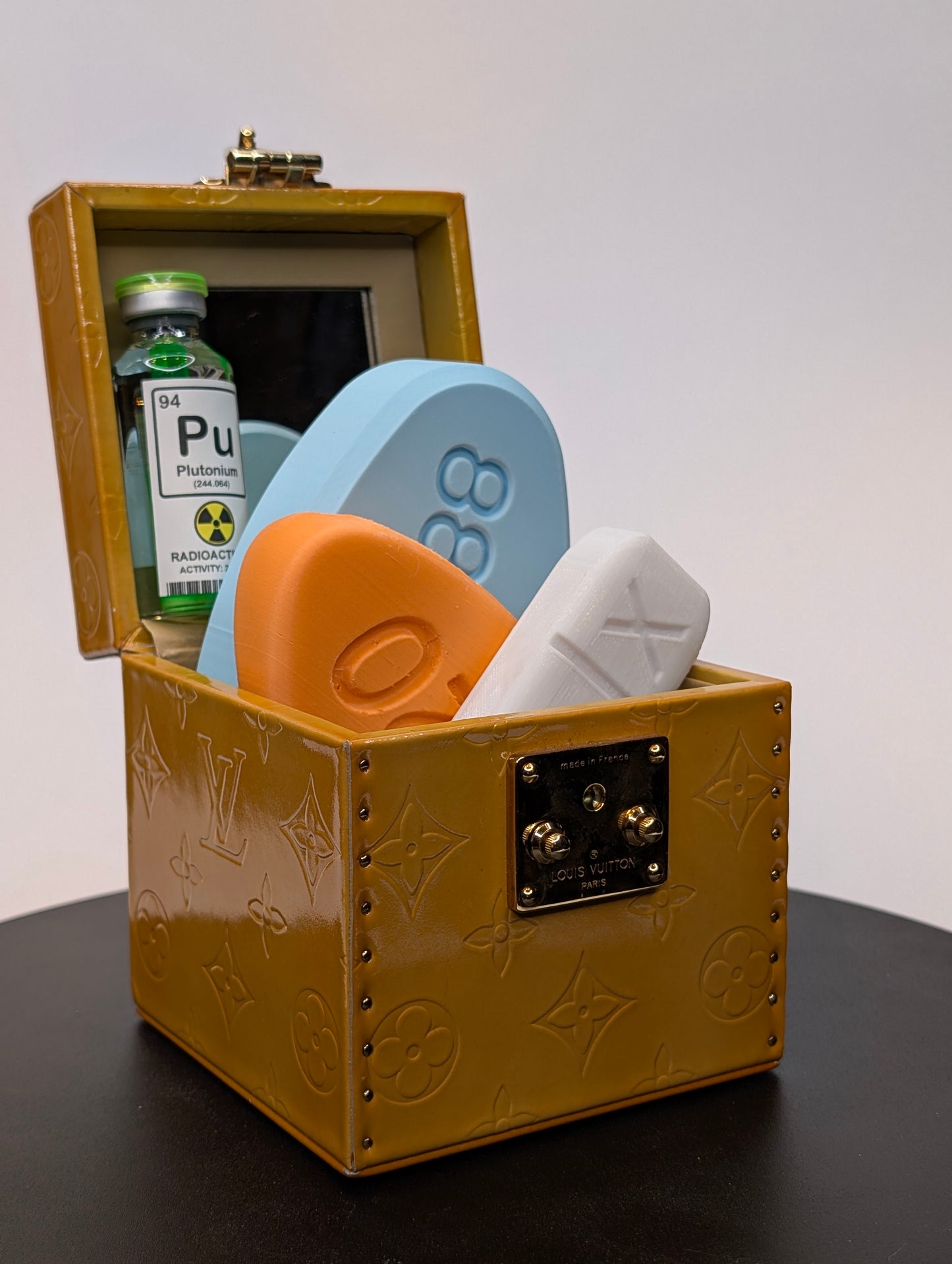 Louis Vuitton Antique Box with Handle and Oversized Pills