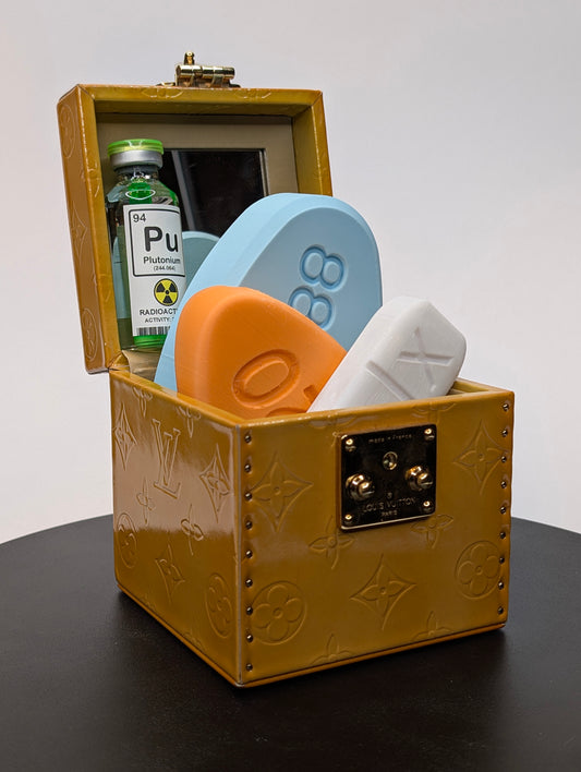 Louis Vuitton Antique Box with Handle and Oversized Pills