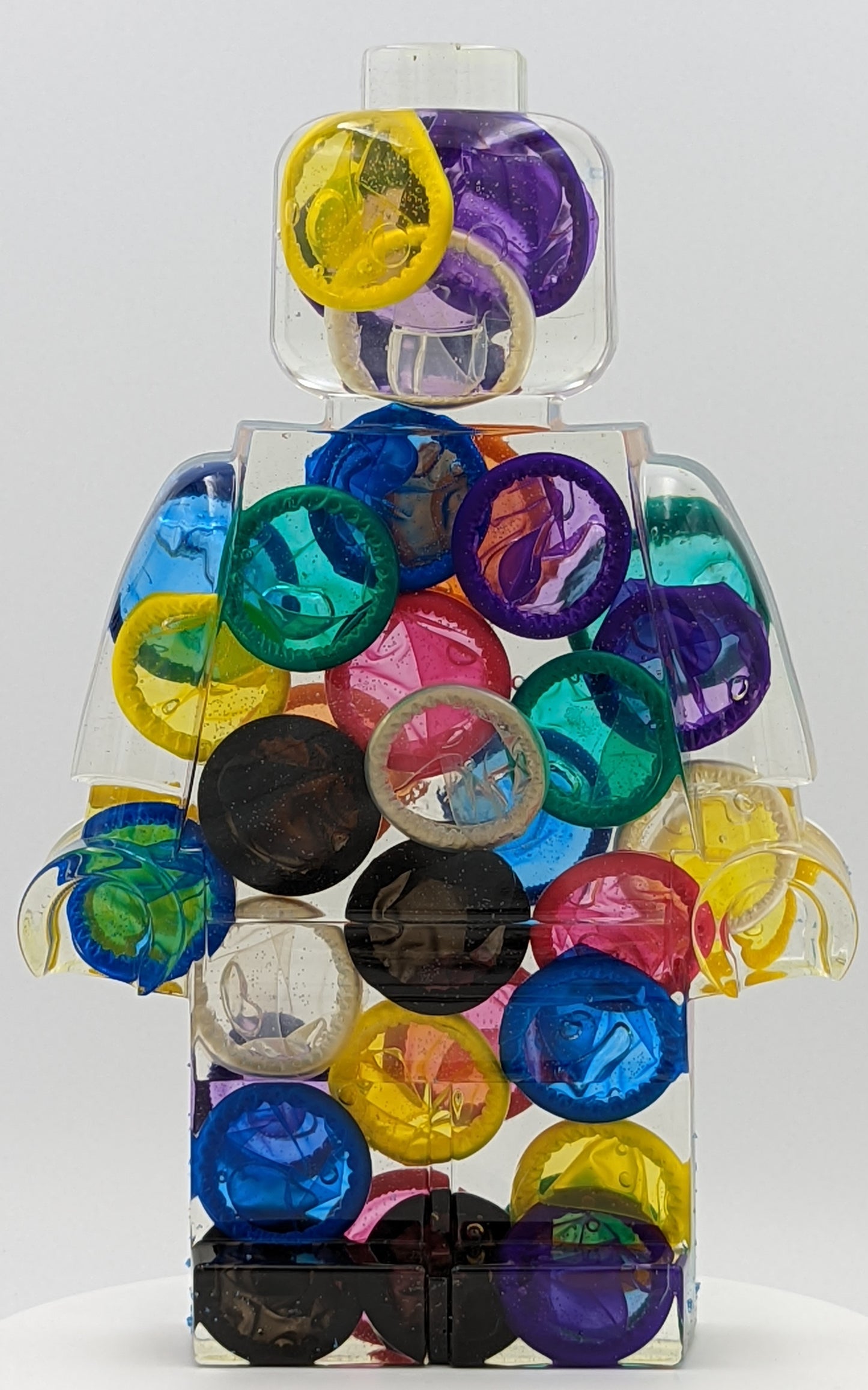 Safe Sex Colored Condom Filled - Resin Figure - 11"