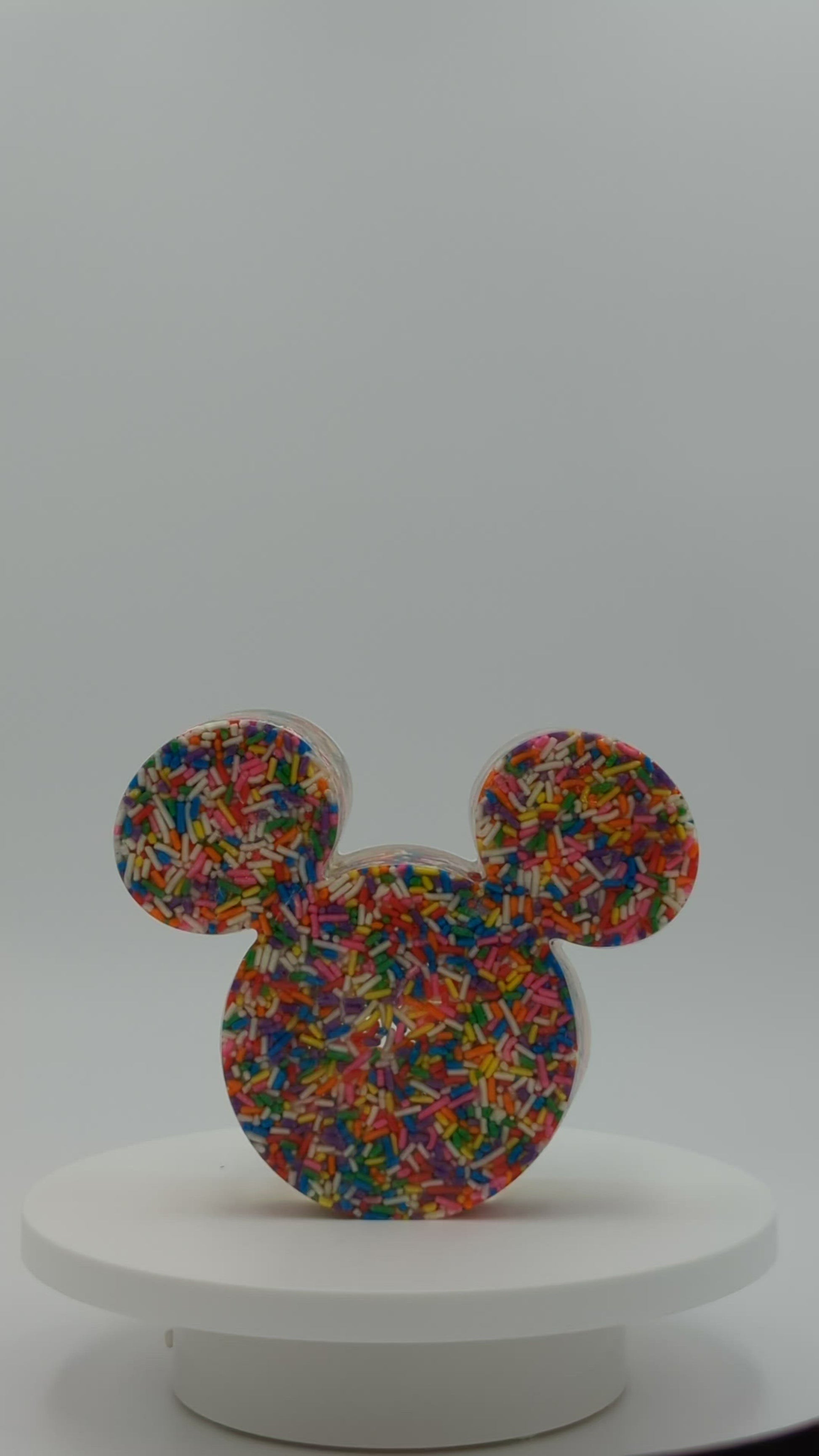 Mickey Ears Resin Sculpture - Faceted Front / Smooth Back - Gold