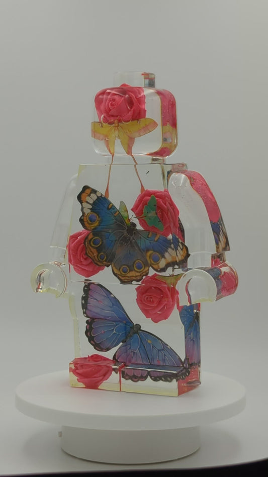 Robot Man - Butterfly Filled with Roses Resin Figure - 11" - Type C