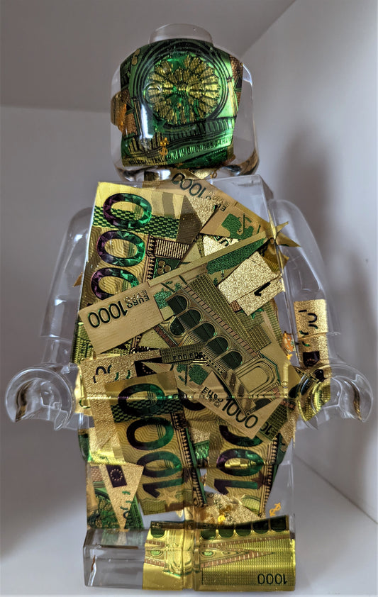 Robot Man - 1000 Euro Gold Bills Resin Figure - 11"